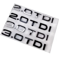 Chrome Black ABS Letters 2.0 TDI 3.0 TDI Rear Boot Trunk Logo Badge Emblem Sticker Decal for Audi A3 A4 A5 A6 Q3 Q5 Q7 S7