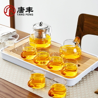 唐豐玻璃茶具小套家用透明過濾茶壺簡約日式紅茶杯輕奢功夫泡茶器
