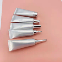 Empty 30ml Eye Cream Foundation Cosmetic Plastic Soft Tube 1oz with Silver Lid