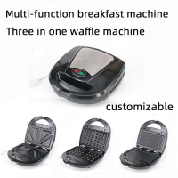 早餐機 110V三合一三明治機華夫餅機加熱電餅鐺牛排機帕尼尼早餐機waffle