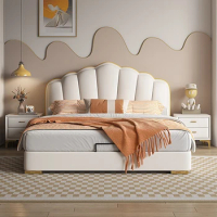Wholesale Luxury King Size Up-holstered Beds Frame Solid wood bed Bedroom Furniture Set