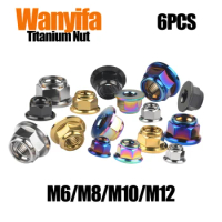 Wanyifa Titanium Nut M6/M8/M10/M12 Hexagon Flange Bolt Cap for Motorcycle Accessories