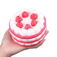 Cute Jumbo Strawberry Cake Stress Reliever Squishy Slow Rising Cream Scented Decompression Cure Toy squish toys for kid child