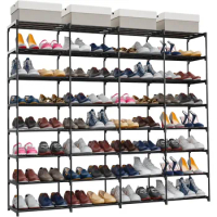Shoe Rack Metal Shoe Rack Large Capacity 4 Rows 8 Tier 56-64 Pairs Shoes Boots Storage Organizer Furniture Living Room Home