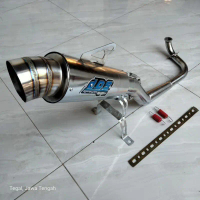 KNALPOT RACING DOS BEAT FI/NEW bulat motor Motorcycle Perlengkapan Sporty