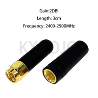 Wifi Antenna 2pcs 2.4G 2dBi with SMA Male Plug for Wireless Router Straight Signal Intensifier 3cm Wholesale