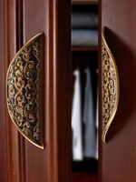 新中式衣柜門把手手柄仿古銅中式柜門拉手對裝抽屜把手櫥柜子五金