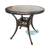 ╭☆雪之屋☆╯ 陶瓷鑄鋁圓桌(DIY自組)(不含椅)/戶外休閒桌椅T-ZD85