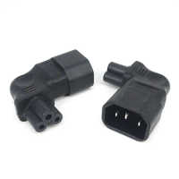 Universal Power Adapter IEC 320 C14 to C5 Adapter Converter Vertical Left Right Angle C5 to C14 AC Power Plug Socket Connector