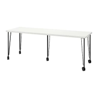 LAGKAPTEN/KRILLE 書桌/工作桌, 白色/黑色, 200x60 公分
