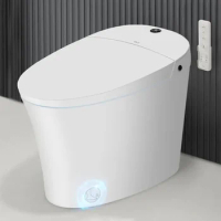Smart Toilet,One Piece Bidet Toilet for Bathrooms,Modern Elongated Toilet with Warm Water,Dual Auto Flush,Foot Sensor Operation
