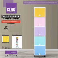 Club Flip Everyday White Candy Color Pink Purple Tier 5 (CFE WCC) / Rattan Rainbow - Lemari Pakaian 