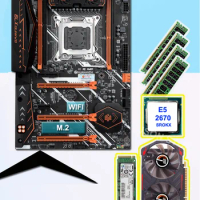 Brand HUANANZHI Gaming X79 Motherboard with M.2 128G NVME SSD GPU GTX750TI 2G RAM 4*8G 1600 RECC CPU Intel Xeon E5 2670 2.6GHz