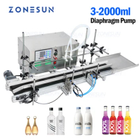 ZONESUN Automatic 2 Heads Hand Sanitizer Perfume Gel Liquid Mineral Water Juice Milk Wine Bottle Packing and Filling Machine