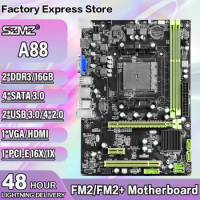 SZMZ A88 Gaming Performance Motherboard AMD FM2+ Socket Support A8 A10-7890K/Athlon2 x4 880K CPU DDR3 SATA3.0 up to16GB USB 3.0