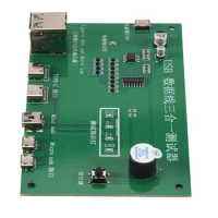 3 in 1 USB Cable Tester Charging Cable Test Card Tpye-C Mini USB MiniUSB PCB Board Data Wire Test Fixture