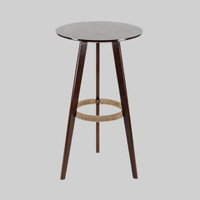 HEIMDALL Round Bar Table with Rubber Wood Legs โต๊ะบาร์กลม ขาไม้ สีวอลนัท