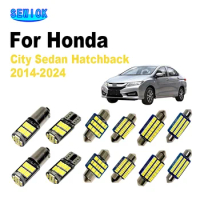 LED Bulb Interior Map Trunk Dome Light Kit For Honda City Sedan Hatchback 2014-2017 2018 2019 2020-2023 2024 License Plate Lamp