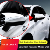 QHCP Cow Horn Rearview Mirror Shell TRD Decorative Cover ABS Car Modification Accessories Exterior Decoration For 23Lexus RZ450e
