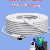 Micro USB Cable Super Length For Xiaomi Camera Monitor Mobile Phone Power Bank Driving Recorder Projector Extension Charge Cord