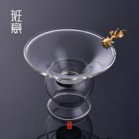 玻璃茶壺茶漏透明玻璃茶具 茶道功夫茶具配件 茶過濾網茶濾濾茶器1入
