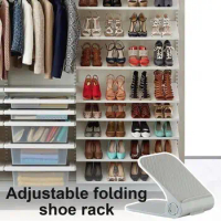 Adjustable Shoe Rack Double Shoe Holder Home Adjustable Boot Organizer Shoe Racks Living Room Convenient Shoe Slots Space Saver