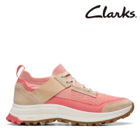 【Clarks】女鞋 ATL Trek Knit WP 防潑水輕盈透氣休閒鞋 粉色(CLF70571C)