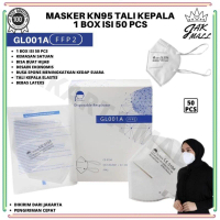 Masker KN95 Hijab Headloop Kemasan satuan 1 Box isi 50Pcs JM