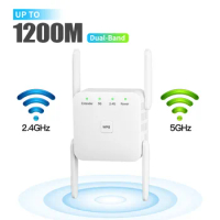 5G Wifi Repeater 5Ghz WiFi Extender 1200Mbps WiFi Router Amplifier Booster 2.4G/5Ghz Wi-Fi Repeater Long Range Signal Repiter