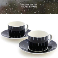 【RACHEL BARKER】韓國芮秋巴克4件咖啡杯組-藍黑色(附精緻彩盒)