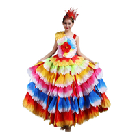 LJLOlanta Womens 180องศา Modern Petal Dance Dress สเปน Flamenco กระโปรงผู้ใหญ่ Stage Performance ลูก