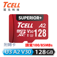 【TCELL 冠元】SUPERIOR+ microSDXC UHS-I A2 U3 V30 100/85MB 128GB 記憶卡