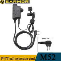 EARMOR M52 Military Headset PTT Adapter Tactical Communication Headset PTT Adapter for Airsoft Earmor MSA Sordin/3M Peltor