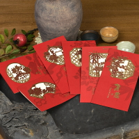 伊和諾古風窗花剪紙新年祝福賀卡商務雕刻卡片21B見春新年卡