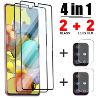 4in1 Full Screen Protector on Samsung A51 A71 A41 A42 A10 A20 A30 Camera Lens Tempered Glass on Galaxy A21S A21 M21 M31 M51 Film