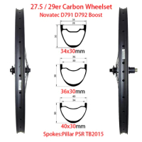 27.5er Carbon Wheelset 29er Carbon Wheelset MTB Bike Wheelset 30mm Deep 34mm 36mm 40mm Width Novatec 791 792 Pillar PSR TB2015
