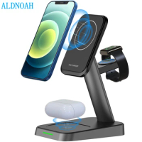 3 in 1 Magnetic Wireless Charger Stand For iPhone 12 Mini Pro Max Apple Watch 6 5 4 3 Fast Charging Dock Station For Airpods Pro