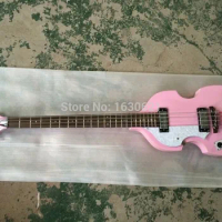 left handed Hofner Violin bass Pink finish backhand 4 String Hofner bass classical tuners Germany Ho