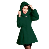 2024 Autumn Winter Faux Fur Fur Coat Women's Clothing Mid-length Imitation Mink Fur Hooded Slim Fashion Coat for Women Big Size