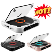 Portable CD Player Bluetooth-Compatible CD Player USB AUX Playback Desktop CD Player Memory Function Stereo CD Music Player