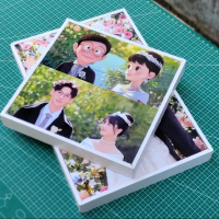 Frame blok cetak poto list putih pvc ukuran 20 25 30cm Plastik