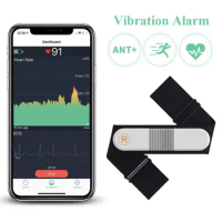 Bluetooth Heart Rate Monitor Chest Strap with Alarm, ANT+ Waterproof Fitness Tracker Wireless EKG/ECG Recorder Wellue VisualBeat