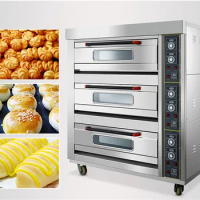 3 Layer 6 Trays Commercial Electric Bread Pizza Cake Baking Drying Ovens Egg Tart Chicken Biscuit Cookie Bakery Oven for Sale