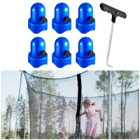 6Pcs Trampoline Enclosure Pole Caps 1.5 Inches Diameter Safety Trampoline Pole Caps Protective Cover for Trampoline Net Kids