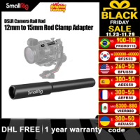 SmallRig DSLR Camera Rail Rod 12mm to 15mm Rod Clamp Adapter Black Aluminum Alloy Rod 3681