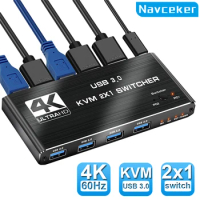 8K HDMI-compatible Splitter 4K Switch KVM switch USB 2 in1 Switcher For computer monitor Keyboard And Mouse EDID / HDCP Printer