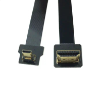 FPV HDMI-compatible to Micro-hdmi 90 Degree Up Angle FPC Ribbon Flat HDMI-compatible Cable Pitch 20pin for Aerial Photography