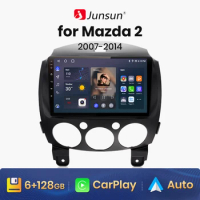 Junsun V1 AI Voice Wireless CarPlay Android Auto Radio for MAZDA 2 Mazda2 2007-2014 4G Car Multimedia GPS 2din autoradio