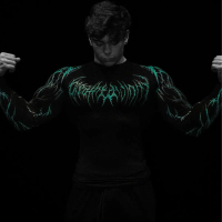 เสื้อเชิ้ตรัดรูปแขนยาวผู้ชาย Breathedivinity T2517 คอสูง เหมาะสำหรับเล่นกีฬาและฟิตเนส แห้งไว ทรงยาว