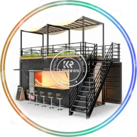 Luxury Portable Shipping Container Bar with Kitchen Cafe Container Coffee Shop 20ft 40ft Container Restaurant